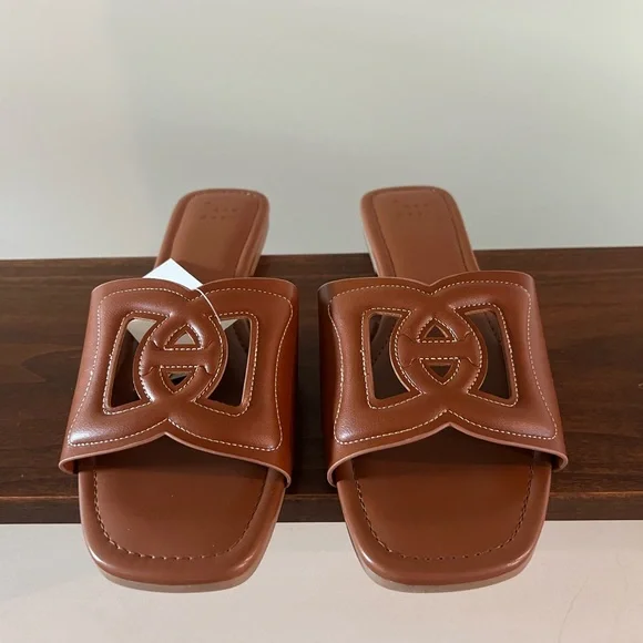 Women's Deidra Slide Sandals - A New Day™ Cognac Memory Foam Insole, Slip On - Picture 8 of 10